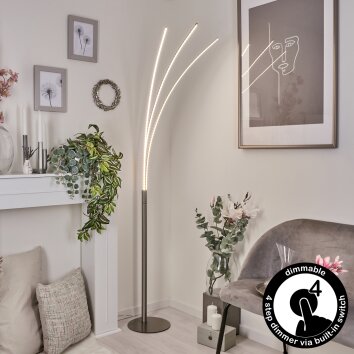 Uttorp Staande lamp LED Nikkel mat, 3-lichts