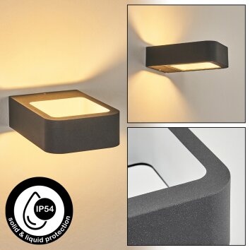 Faren Wandlamp voor buiten, Licht omhoog & omlaag, Wandlamp LED Antraciet, 1-licht