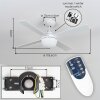 Lenok Plafondventilator met verlichting LED houtlook, Wit, 1-licht, Afstandsbediening