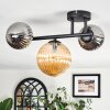 Chehalis Plafondlamp, Kogellampje Amber, Chroom, Rookkleurig, 3-lichts