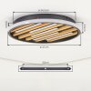 LED plafondlamp Velani met natuurlijke houten lamellen, witte ring, 3000 Kelvin warmwit