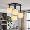 Ripoll 4-lichts opaalglas plafondlamp met glazen bollen voor woonkamer