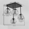 Ripoll 4-lichts opaalglas plafondlamp met glazen bollen voor woonkamer