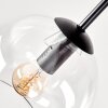 Koyoto plafondlamp met glazen bollen, 5-lichts houten plafondlamp