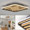 Scandinavische LED Plafondlamp Velani met houten lamellen, 3000 Kelvin warmwit