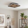 Scandinavische LED Plafondlamp Velani met houten lamellen, 3000 Kelvin warmwit