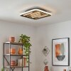 Scandinavische LED Plafondlamp Velani met houten lamellen, 3000 Kelvin warmwit