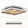 Scandinavische LED Plafondlamp Velani met houten lamellen, 3000 Kelvin warmwit