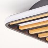 Scandinavische LED Plafondlamp Velani met houten lamellen, 3000 Kelvin warmwit