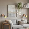 Muurspot Olaris, 2er-Set, natuurlijke houten details, draaibare kop voor de zithoek