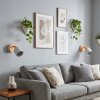 Olaris wandlamp set van 2, houten wandlamp met verstelbare witte kap E14
