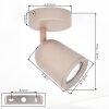 LED Plafondspot Lemak, draaibare en zwenkbare cilindrische spotkop, zandkleurig