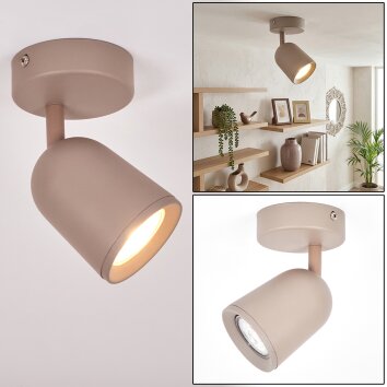 Lemak LED plafondspot zandkleurig, verstelbare opbouwspot GU10 modern