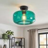 Ronde moderne plafondlamp Boza met donkergroene glazen kap, ø 28 cm, E27