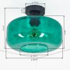 Ronde moderne plafondlamp Boza met donkergroene glazen kap, ø 28 cm, E27