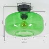 Boza groene glazen plafondlamp Ø 28 cm, rond E27, retro vintage stijl