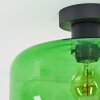 Boza groene glazen plafondlamp Ø 28 cm, rond E27, retro vintage stijl