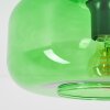 Moderne plafondlamp Boza met ronde groene glazen kap, ø 28 cm en gouden plafondplaat