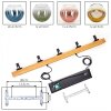 Koyoto 5-lichts hanglamp met houten balk en gekleurde glazen bollen, 95 cm