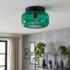 Boza plafondlamp met donkergroene glazen kap, ronde opbouwlamp Ø 28 cm