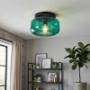 Boza plafondlamp met donkergroene glazen kap, ronde opbouwlamp Ø 28 cm