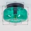 Boza plafondlamp met donkergroene glazen kap, ronde opbouwlamp Ø 28 cm