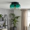 Boza plafondlamp met donkergroen verloopglas, ronde glazen lampenkap ø 28 cm