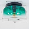 Boza plafondlamp met donkergroen verloopglas, ronde glazen lampenkap ø 28 cm