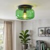 Boza retro plafondlamp met groene glazen kap, rond design Ø 28 cm voor woonkamer