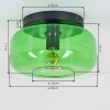 Boza retro plafondlamp met groene glazen kap, rond design Ø 28 cm voor woonkamer