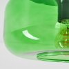 Boza retro plafondlamp met groene glazen kap, rond design Ø 28 cm voor woonkamer