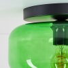 Retro-plafondlamp Boza met groene glazen kap, ø 28 cm, metalen armatuur