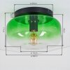 Boza retro plafondlamp met groene glazen kap, kleurverloop Ø 28 cm