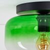 Boza retro plafondlamp met groene glazen kap, kleurverloop Ø 28 cm