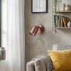 LED moderne muurspot Lemak in brons met draaibare en zwenkbare cilindrische spotkop
