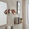 LED moderne muurspot Lemak in brons met draaibare en zwenkbare cilindrische spotkop