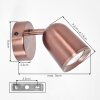 LED Muurspot Lemak in een set van 2 met moderne, draaibare cilindrische spotkop, GU10