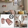 Lemak LED wandlamp koperkleurig set van 2, draaibare GU10 spot voor woonkamer