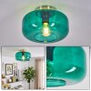 Boza plafondlamp van groen glas Ø 28 cm, moderne retro lamp met E27