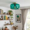 Boza plafondlamp van groen glas Ø 28 cm, moderne retro lamp met E27