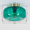 Boza plafondlamp van groen glas Ø 28 cm, moderne retro lamp met E27