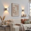 Licht-omhoog-en-omlaag-wandlamp Badajoz, zand, 2-delige set, regelbare lichtbundel