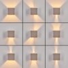 Licht-omhoog-en-omlaag-wandlamp Badajoz, zand, 2-delige set, regelbare lichtbundel
