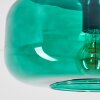 Boza retro plafondlamp met groene glazen kap, ronde E27 fitting voor woonkamer
