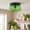 Boza plafondlamp met groene glazen kap, ronde opbouwlamp E27 retro