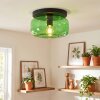 Boza plafondlamp met groene glazen kap, ronde opbouwlamp E27 retro