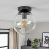 Gastor retro plafondlamp glazen bol E27 met transparante globe voor woonkamer