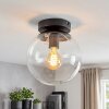 Gastor retro plafondlamp glazen bol E27 met transparante globe voor woonkamer