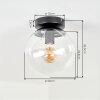 Gastor retro plafondlamp glazen bol E27 met transparante globe voor woonkamer