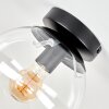 Gastor retro plafondlamp glazen bol E27 met transparante globe voor woonkamer